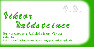 viktor waldsteiner business card